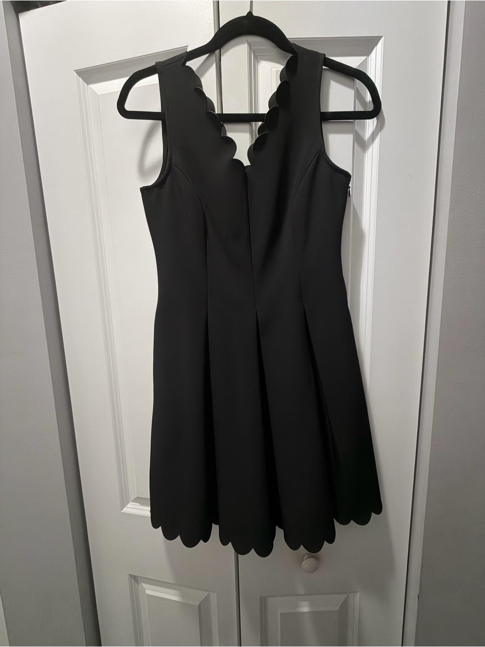 Banana Republic Petite Black Scallop Fit & Flare Dress – Size 2